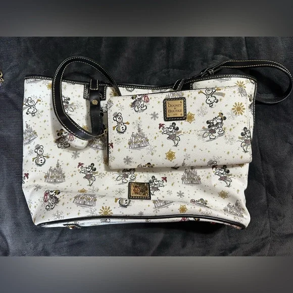 Dooney & Bourke Disney 2020 Holiday Winter Tote and wallet EUC - Picture 1 of 7